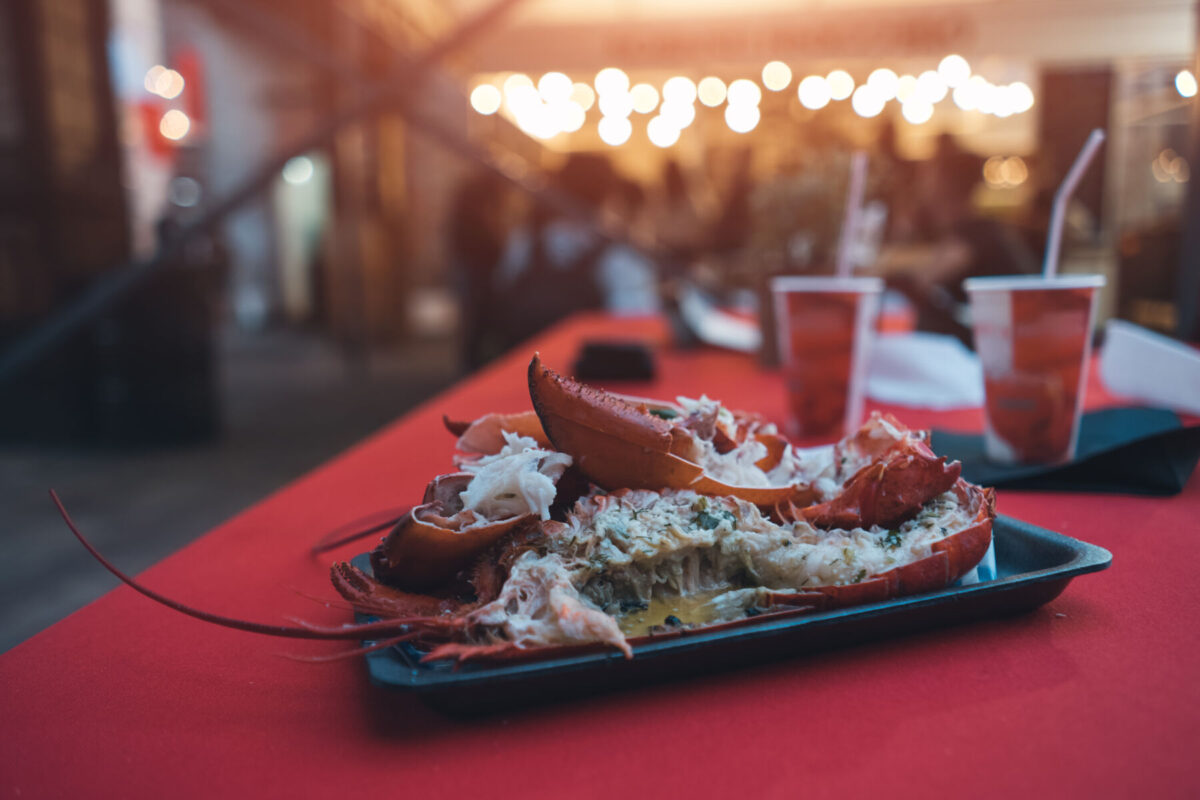 lobster plate at restaurant