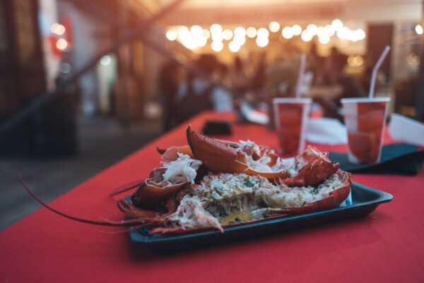 lobster plate at restaurant